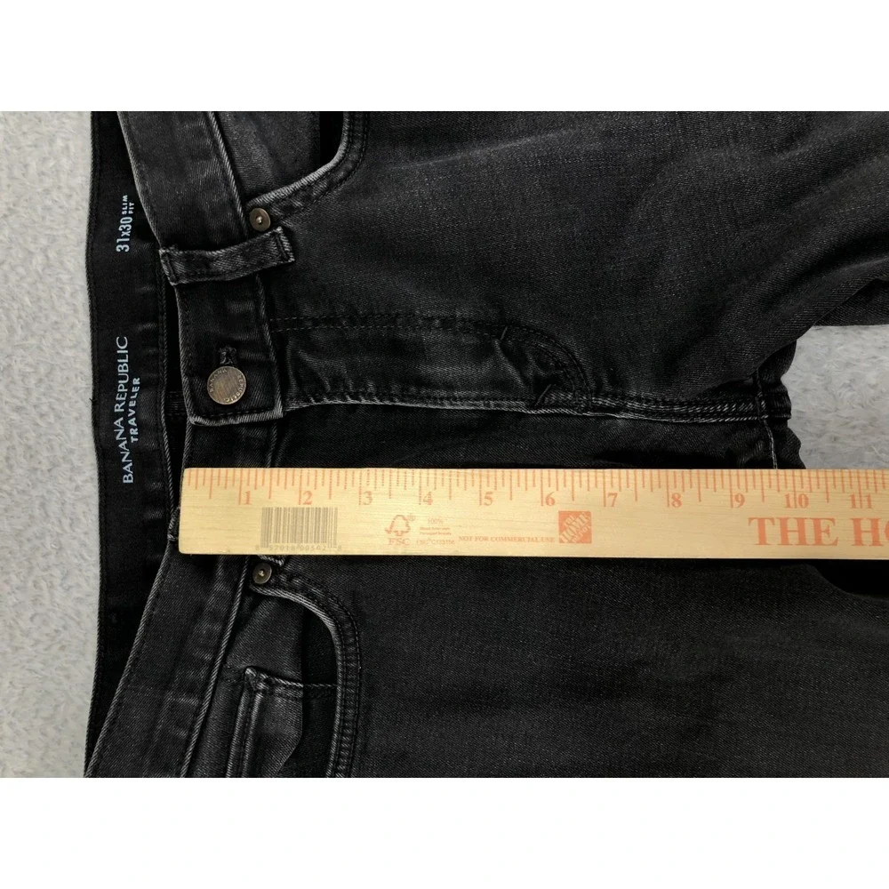 Banana Republic Jeans Mens 32x30 (Tag 31x30) Black Traveler Slim Fit